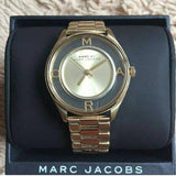 Marc Jacobs Marc Tether Transparent Gold Dial Gold Steel Strap Watch for Women - MBM3413 Buy Now By Marc Jacobs
