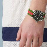 Gucci Dive Automatic Black Dial Two Tone Rubber Strap Watch for Men - YA136349 Buy Now By Gucci