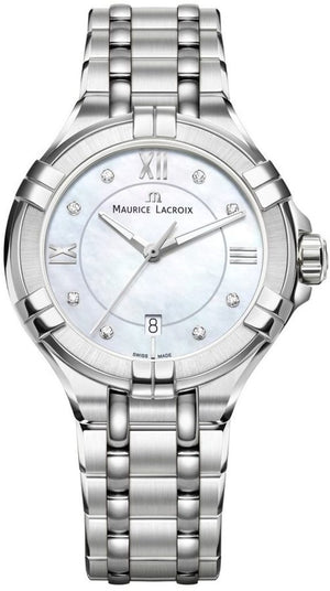 Maurice Lacroix Aikon White Mother of Pearl Dial Silver Steel Strap Watch for Women - AI1004-SS002-170-1 Buy Now By Maurice Lacroix