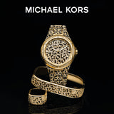Michael Kors Lennox Three Hand Crystals Gold Dial Two Tone Steel Strap Watch For Women - MK7284 Buy Now By Michael Kors