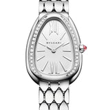 Bvlgari Serpenti Seduttori Diamonds Silver Dial Silver Steel Strap Watch for Women - SERPENTI103361 Buy Now By Bvlgari