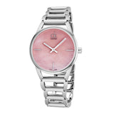 Calvin Klein Stately Pink Mother of Pearl Dial Silver Steel Strap Watch for Women - K3G2312E Buy Now By Calvin Klein