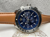 Versace Casual Chronograph Blue Dial Brown Leather Strap Watch for Men - VERG002-18 Buy Now By Versace