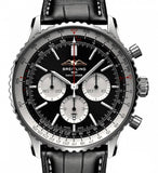 Breitling Navitimer B01 Chronograph 46 Black Dial Black Leather Strap Watch for Men - AB0137211B1P1 Buy Now By Breitling