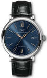 IWC Portofino '150 Years Edition' Automatic Blue Dial Black Leather Strap Watch for Men - IW356518 Buy Now By IWC