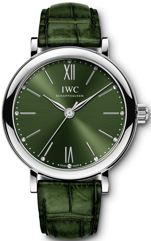 IWC Portofino Automatic Green Dial Green Leather Strap Watch for Women - IW357405 Buy Now By IWC