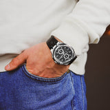 Maurice Lacroix Aikon Chronograph Black Dial Black Leather Strap Watch for Men - AI1018-SS001-330-2 Buy Now By Maurice Lacroix