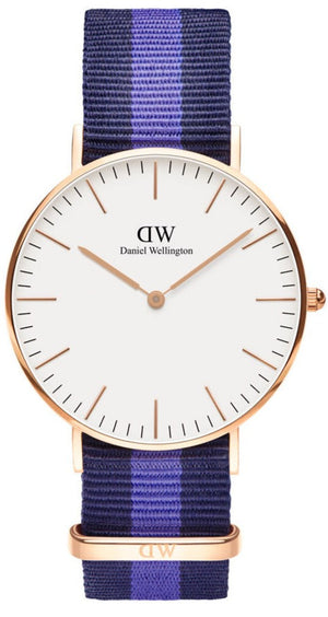 Daniel Wellington Classic Swansea White Dial Two Tone Nylon Strap Watch For Women - 0504DW Buy Now By Daniel Wellington