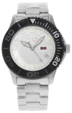 Gucci G Timeless Sport White Dial Silver Steel Strap Watch For Men - YA126250 Buy Now By Gucci