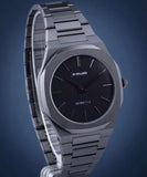 D1 Milano Ultra Thin Black Dial Gray Steel Strap Watch for Men - D1-UTBJ15 Authentic Buy Shop Now
