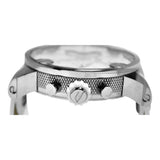 Diesel Badass Chronograph White Dial White Leather Strap Watch For Men - DZ7265 Buy Now By Diesel