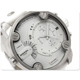 Diesel Badass Chronograph White Dial White Leather Strap Watch For Men - DZ7265 Buy Now By Diesel