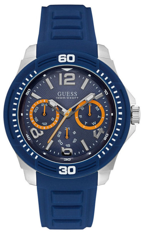Guess Trade Blue Dial Blue Silicone Strap Watch for Men - W0967G2 Buy Now By Guess