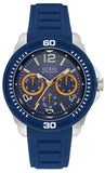 Guess Trade Blue Dial Blue Silicone Strap Watch for Men - W0967G2 Buy Now By Guess