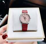 Gucci G Timeless Quartz Diamonds Pink Dial Red Leather Strap Watch For Women - YA1265017 Buy Now By Gucci