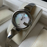 Gucci Guccissima Diamonds Mother of Pearl Dial Silver Steel Strap Watch For Women - YA134303 Buy Now By Gucci