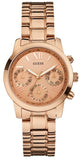 Guess Mini Sunrise Chronograph Quartz Rose Gold Dial Rose Gold Steel Strap Watch For Women - W0448L3 Buy Now By Guess