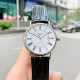 Longines Presence 38.5mm Automatic White Dial Black Leather Strap Watch for Men - L4.921.4.11.2 Buy Now By Longines