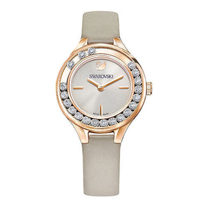 Swarovski Lovely Crystals Mini Grey Dial Grey Leather Strap Watch for Women - 5261481 Buy Now By Swarovski
