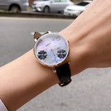 Fossil Jacqueline Mother of Pearl Dial Black Leather Strap Watch for Women - ES4535 Buy Now By Fossil