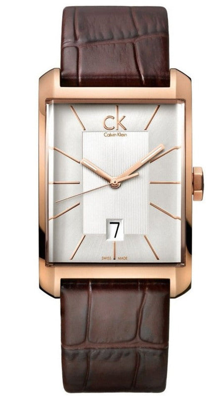 Calvin Klein Window Silver Dial Brown Leather Strap Watch for Men - K2M21620 Buy Now By Calvin Klein