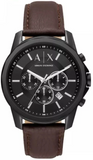Armani Exchange Outerbanks Chronograph Black Dial Brown Leather Strap Watch For Men - AX1732 Buy Now By Armani Exchange