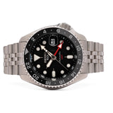 Seiko 5 Sports Automatic GMT Black Dial Silver Steel Strap Watch For Men - SSK001K1 Buy Now By Seiko