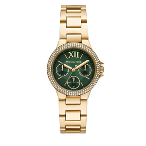 Michael Kors Camille Multifunction Green Dial Gold Steel Strap Watch For Women - MK6981 Buy Now By Michael Kors