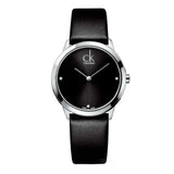 Calvin Klein Minimal Black Dial Black Leather Strap Watch for Men - K3M221CS Buy Now By Calvin Klein