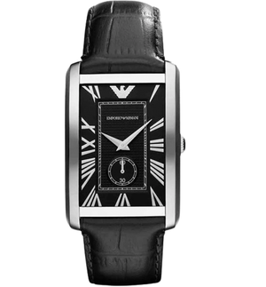 Emporio Armani Classic Analog Black Dial Black Leather Strap Strap Watch For Men - AR1604 Buy Now By Emporio Armani