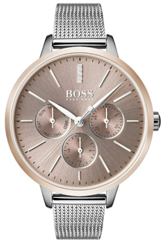 Hugo Boss Symphony Brown Dial Silver Mesh Bracelet Watch for Women - 1502423 Buy Now By Hugo Boss