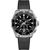 Tag Heuer Carrera Aquaracer Quartz Chronograph Black Dial Black Rubber Strap Watch for Men - CAY111A.FT6041 Buy Now By Tag Heuer