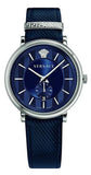 Versace Menifesto Quartz Blue Dial Blue Leather Strap Watch For Men - VBQ01017 Buy Now By Versace