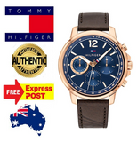 Tommy Hilfiger London Chronograph Blue Dial Brown Leather Strap Watch for Men - 1791532 Buy Now By Tommy Hilfiger
