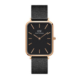 Daniel Wellington Quadro Pressed Ashfield Black Dial Black Mesh Strap Watch for Women - DW00100467 Buy Now By Daniel Wellington
