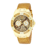 Guess Limelight Quartz Gold Dial Gold Leather Strap Watch For Women - W0775L13 Buy Now By Guess