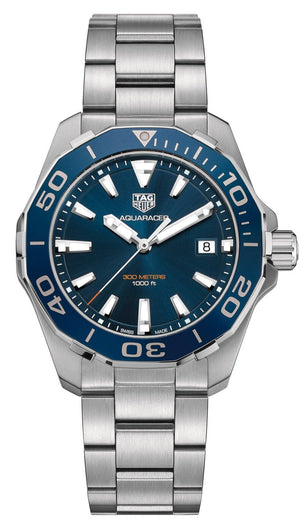 Tag Heuer Aquaracer Blue Dial Quartz Silver Steel Strap Watch for Men - WAY111C.BA0928 Buy Now By Tag Heuer
