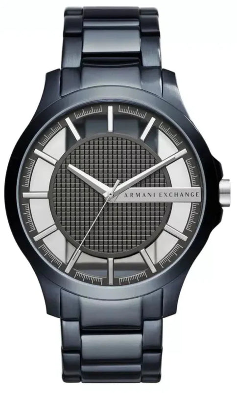Armani Exchange Hampton Skeleton Grey Dial Blue Steel Strap Watch For Men - AX2401 Buy Now By Armani Exchange