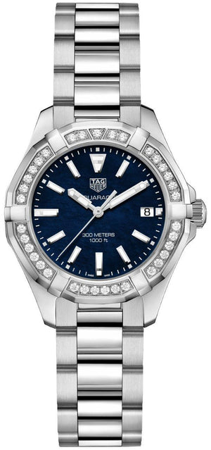 Tag Heuer Aquaracer Quartz Diamonds Blue Dial Silver Steel Strap Watch for Women - WAY131N.BA0748 Buy Now By Tag Heuer