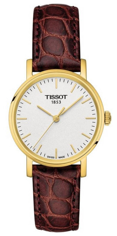 Tissot Everytime Desire Small White Dial Maroon Leather Strap Watch For Women - T109.210.36.031.00 Buy Now By Tissot