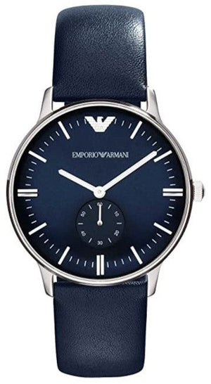 Emporio Armani Analog Quartz Blue Dial Blue Leather Strap Watch For Men - AR1647 Buy Now By Emporio Armani