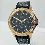 Guess Swirl Quartz Black Dial Black Silicone Strap Watch for Women - W1096L3 Buy Now By Guess