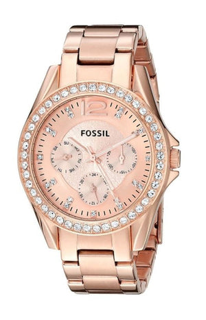 Fossil Riley Multifunction Rose Gold Dial Rose Gold Steel Strap Watch for Women - ES2811 Buy Now By Fossil