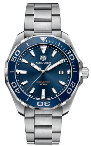 Tag Heuer Aquaracer Blue Dial Silver Steel Strap Watch for Men - WAY101C.BA0746 Buy Now By Tag Heuer