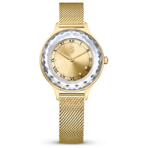 Swarovski Octea Nova Analog Gold Dial Gold Mesh Strap Watch for Women - 5649993 Buy Now By Swarovski