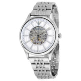 Emporio Armani Meccanico Skeleton Silver Dial Silver Steel Strap Watch For Men - AR1945 Buy Now By Emporio Armani