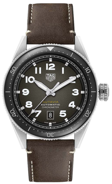 Tag Heuer Autavia Automatic Grey Dial Brown Leather Strap Watch for Men - WBE5114.FC8266 Buy Now By Tag Heuer