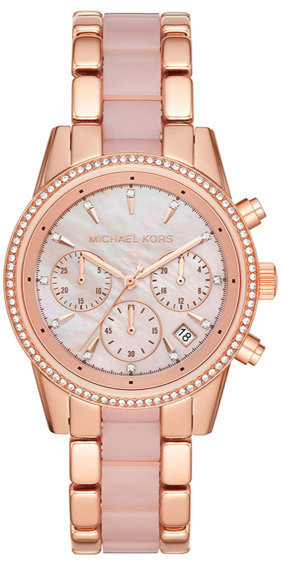 Michael Kors Ritz Chronograph Mother of Pearl White Dial Two Tone Steel Strap Watch For Women - MK6769 Buy Now By Michael Kors