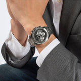 Guess Equity Analog Black Dial Silver Steel Strap Watch For Men - GW0703G1 Buy Now By Guess