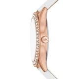 Michael Kors Harlowe Analog Rose Gold Dial White Leather Strap Watch For Women - MK2989 Buy Now By Michael Kors